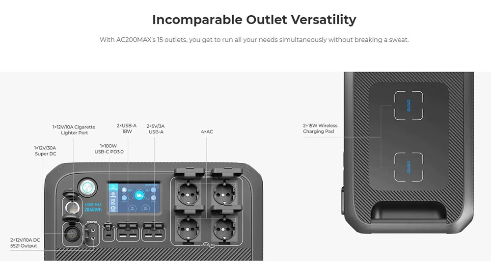 BLUETTI AC200MAX 2200W Portable Power Station